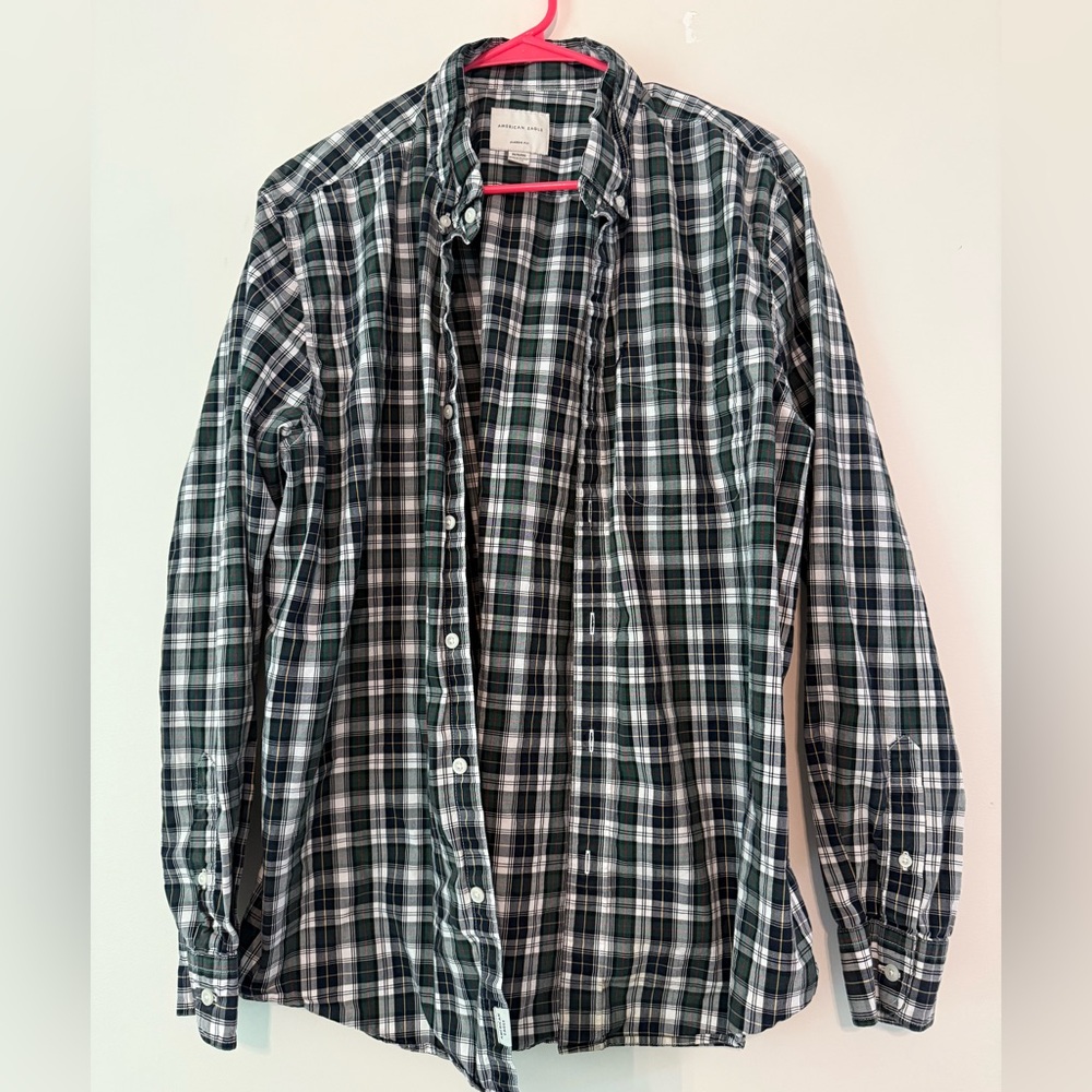 men’s american eagle button up shirt
